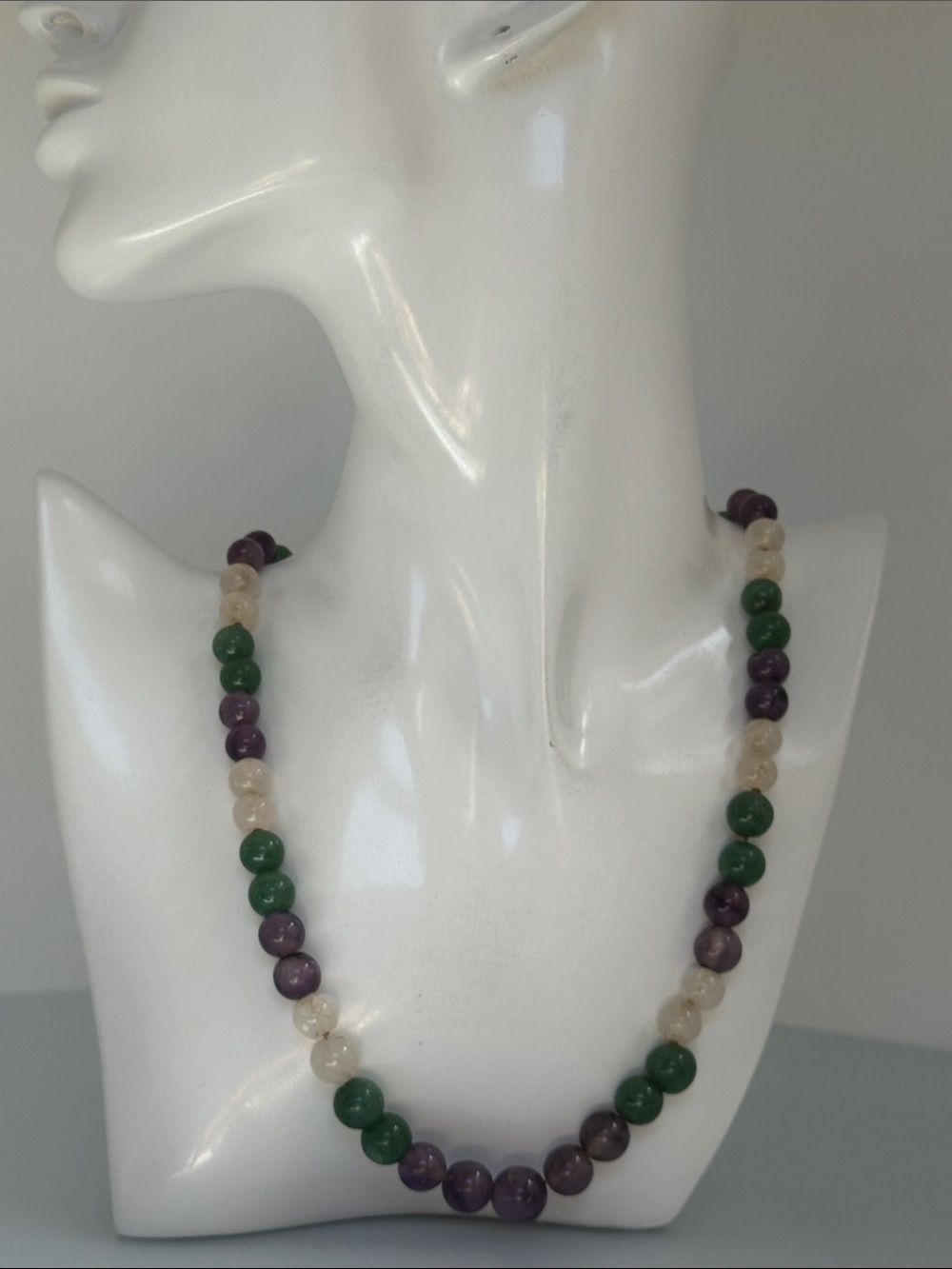 925 sterling silver amethyst Jade Necklace​​